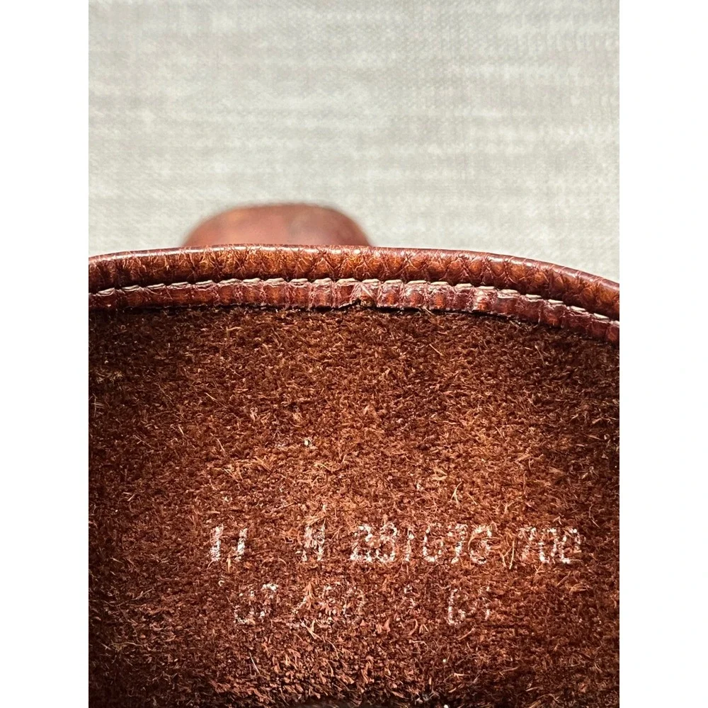 Frye Harness 12R Boots Mens 11 Brown Leather Biker Western Square Toe Distressed